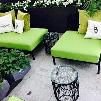 Плетеный модульный диван для террасы 