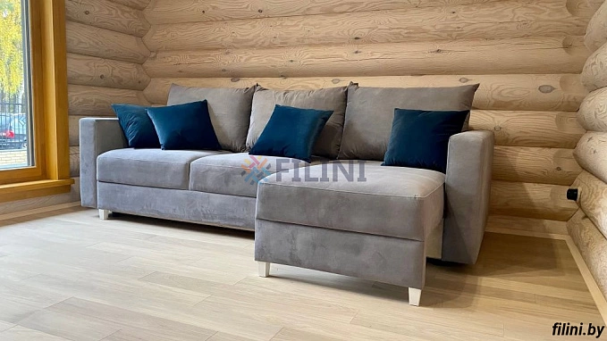 угловой диван "Сингл". Двойной механизм разложения "Тик-так" позволяет трансформировать диван из прямого в угловой или удобную диван-кровать. Производитель ООО Фокси крафт Минск