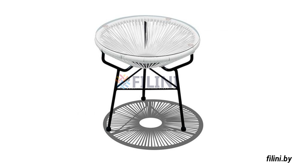 Стол кофейный круглый купить в Минске, из искусственного ротанга. Круглый кофейный стол "Акапулько-2" недорого у производителя ООО Фокси крафт Беларусь