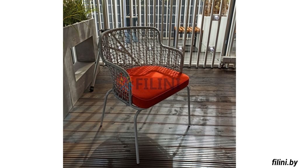 Садовый стул "Клауд" из шнура на стальном каркасе, для террасы, веранды, на заказ у производителя ООО Фокси крафт