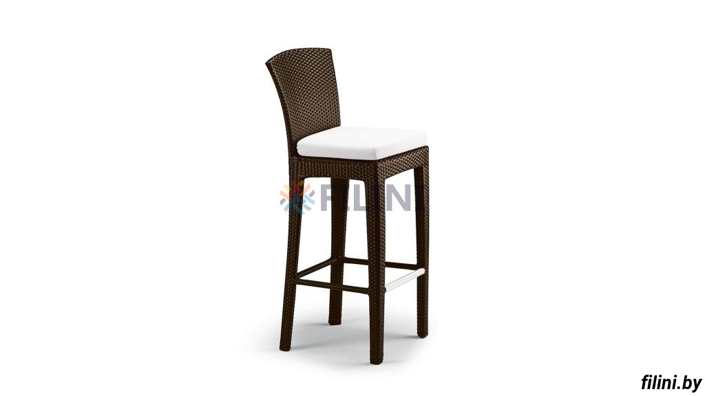 Садовый полубарный, барный стул "Модерн" из искусственного ротанга в Минске. Фокси крафт - производство уличной плетеной мебели для летнего кафе, ресторана, террасы, балкона, лоджии, дачи. Доставка, рассрочка