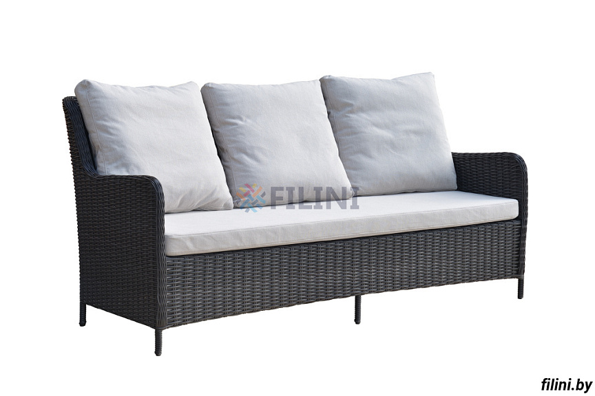 Плетеный уличный диван "Прованс" из искусственного ротанга для балкона, лоджии, веранды, террасы, сада. Садовые 2-х и 3-х местные угловые с подушками. Фокси крафт - производство уличной мебели в Минске