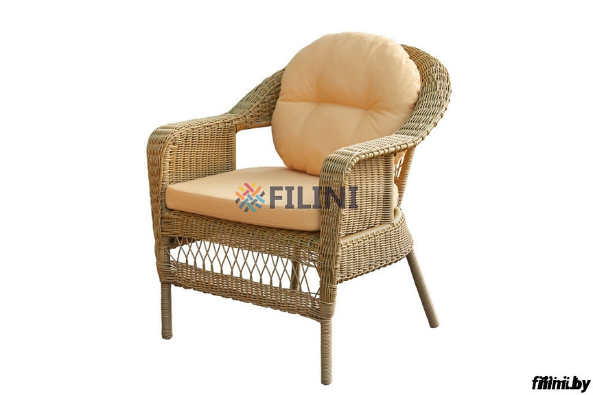 Плетеное кресло "Гроди" из искусственного ротанга от производителя ООО Фокси крафт, на террасу, веранду, балкон и лоджию