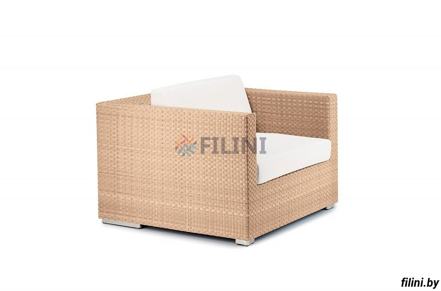 Садовое кресло "Квадро" из искусственного ротанга на металлическом каркасе, для кафе, ресторанов, дачи, террасы, балкона, лоджии в Минске от ООО Фокси крафт