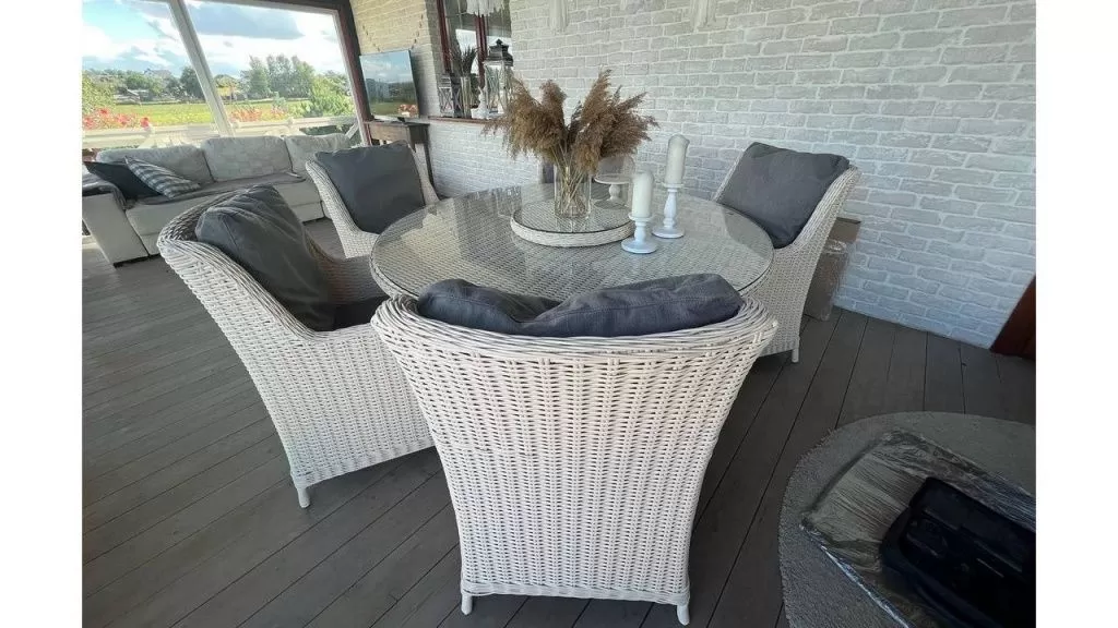 Круглый садовый стол Лорен и кресла Прованс из искусственного ротанга купить недорого