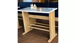 Барный барный стол "Мерит" уличный для кафе, ресторана купить. Полубарные и барные столы из искусственного ротанга в Минске, у производителя мебели ООО ФИЛИНИ МЕБЕЛЬ