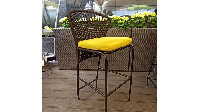 Садовый полубарный, барный стул "Эмбер" из синтетического шнура в Минске. ФИЛИНИ МЕБЕЛЬ - производство уличной плетеной мебели для летнего кафе, ресторана, террасы, балкона, лоджии, дачи. Доставка, рассрочка