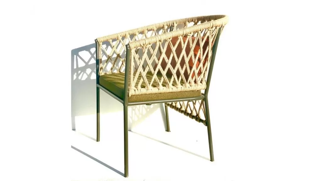 Плетеный обеденный стул "Джут" из синтетического шунра, стильная мебель для кухни и обеденной зоны