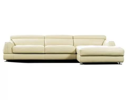 Бежевый угловой диван "Виго" из натуральной кожи, для зала или гостиной. Производитель ООО ФИЛИНИ МЕБЕЛЬ Беларусь