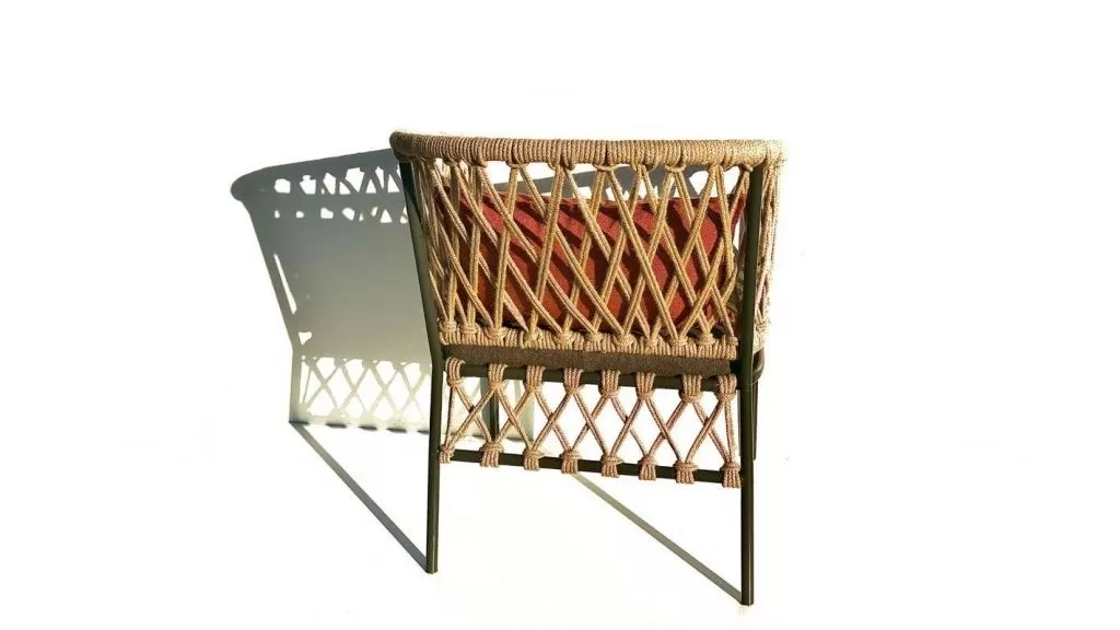 Плетеный обеденный стул "Джут" для кухни или обеденной зоны летнего кафе, ресторана, на террасе, балконе, лоджии